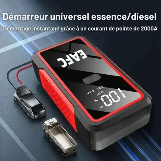 Booster de batterie EAFC 2000A pour voitures à moteur diesel ou essence