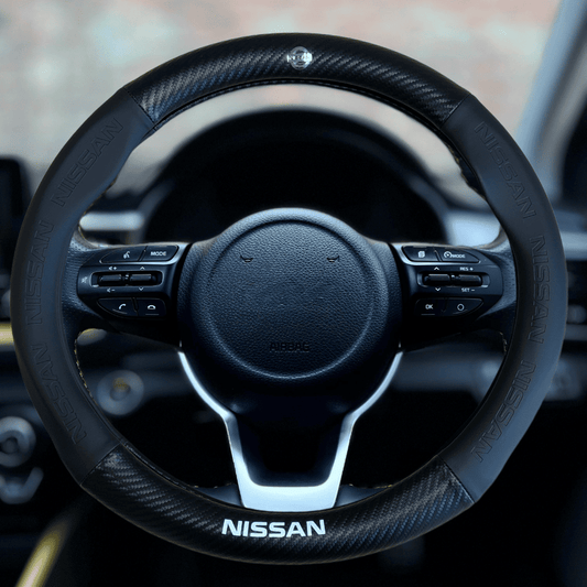 Couvre volant en fibre de carbone Nissan noir qashqai note micra xtrail