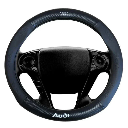 Couvre volant Audi compatible A1, A2, A3, A4, A5, A6, A7, A8, Q2, Q3, Q4, Q5, Q7, Q8, TT, R8, S1, S3, S4, S5, S6, S7, S8, RS3, RS4, RS5, RS6, RS7.