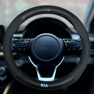 Couvre volant en fibre de carbone Kia noir Rio Ceed