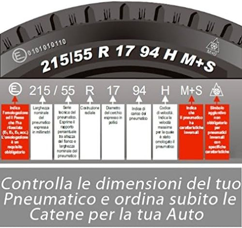 Bottari 18812 "Rapid T2": Chaines À Neige 9 Mm, Taille 020, Compatibles ABS Et ESP