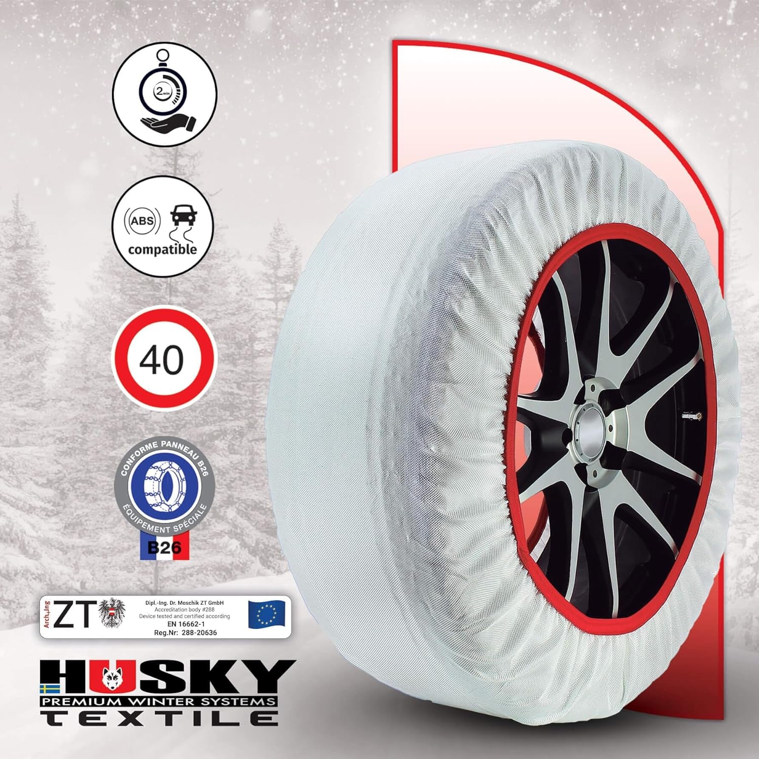 SUMEX HUSTX03 Husky Chaîne De Neige Textile, Taille L