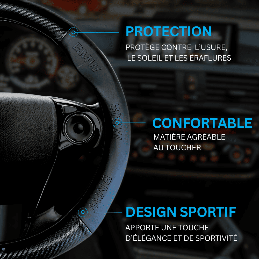 Couvre volant BMW en fibre de carbone