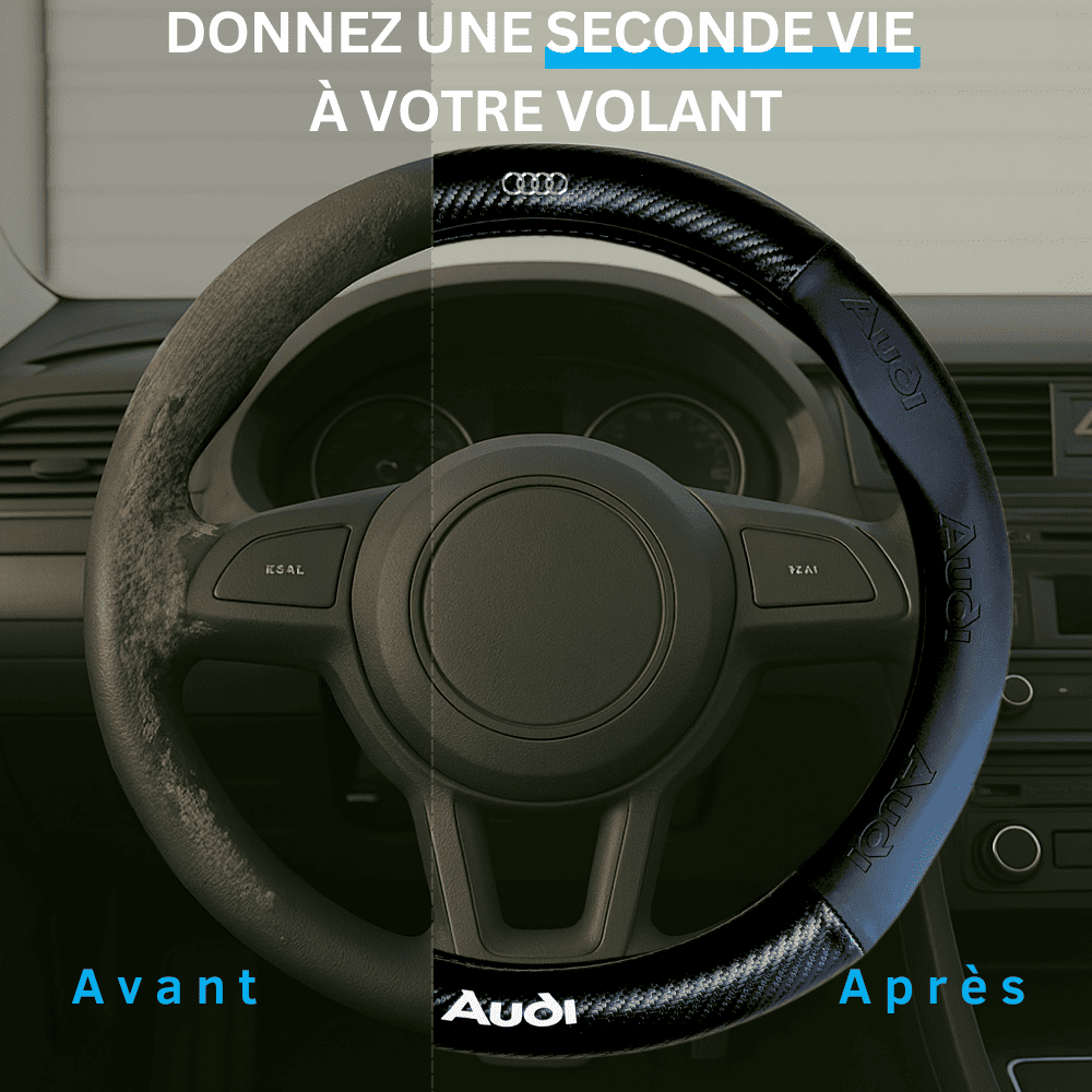 Couvre volant Audi en fibre de carbone