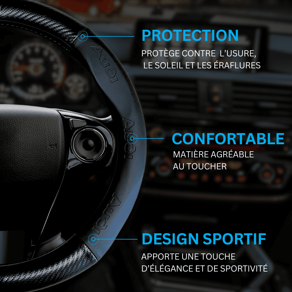 Couvre volant Audi en fibre de carbone