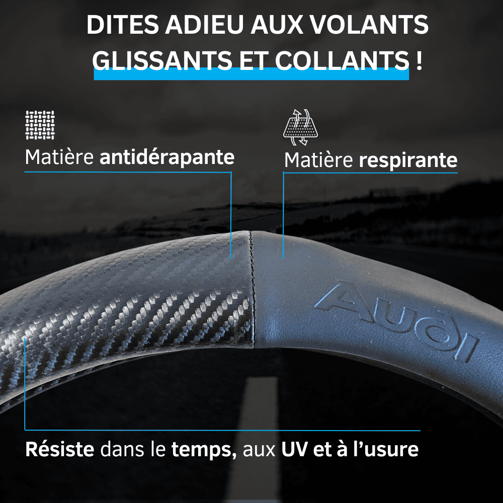 Couvre volant Audi en fibre de carbone