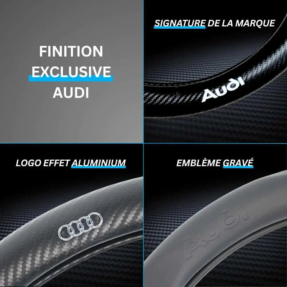 Couvre Volant Audi – Simili Cuir Effet Fibre de Carbone | Confort, Grip Antidérapant & Rénovation