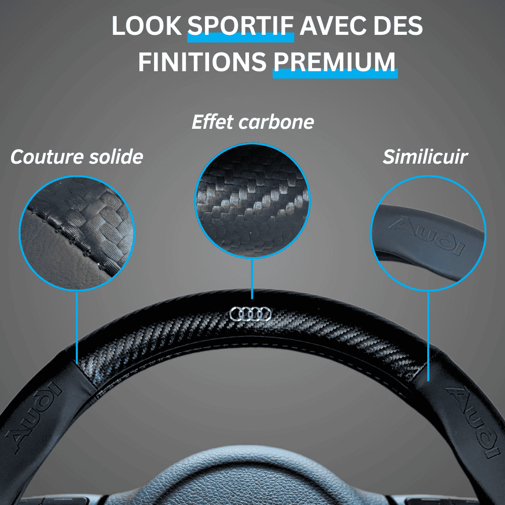 Couvre volant Audi en fibre de carbone