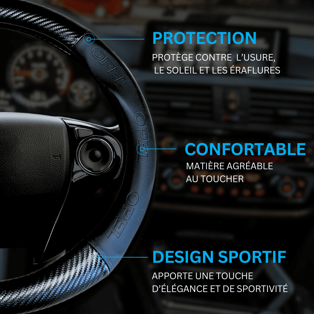 Couvre volant Opel en fibre de carbone