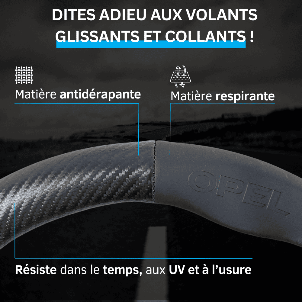 Couvre volant Opel en fibre de carbone