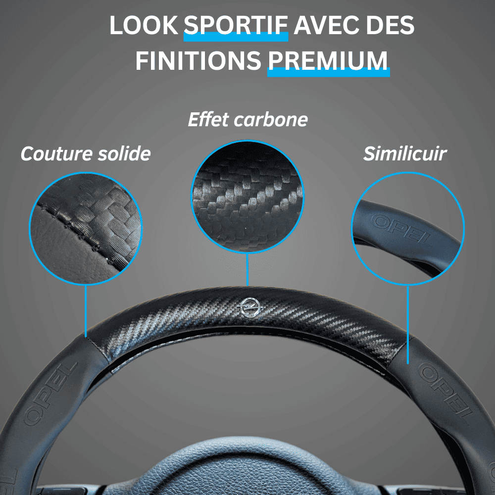Couvre volant Opel en fibre de carbone