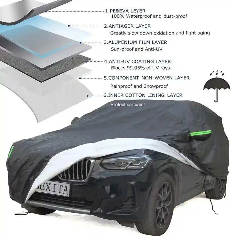 Bâche extérieure voiture Jiuwan protection soleil UV coton étanche imperméable