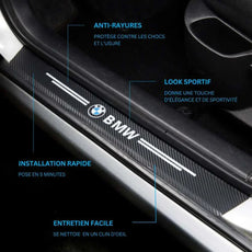 Protection seuil de porte carbone bmw anti rayure installation rapide entretien facile design sportif