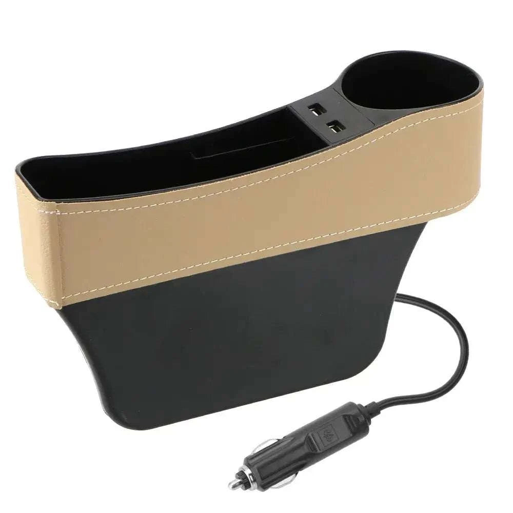 Rangements siège gauche conducteur beige prise USB charge allume-cigare