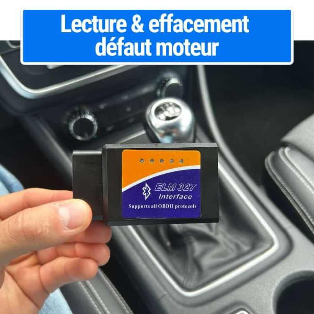 Lire effacer défauts moteur OBD2 boitier ELM