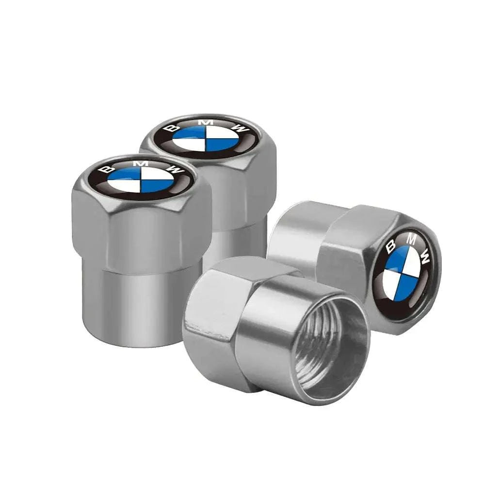 Valves de pneus argent Hexagone logo BMW