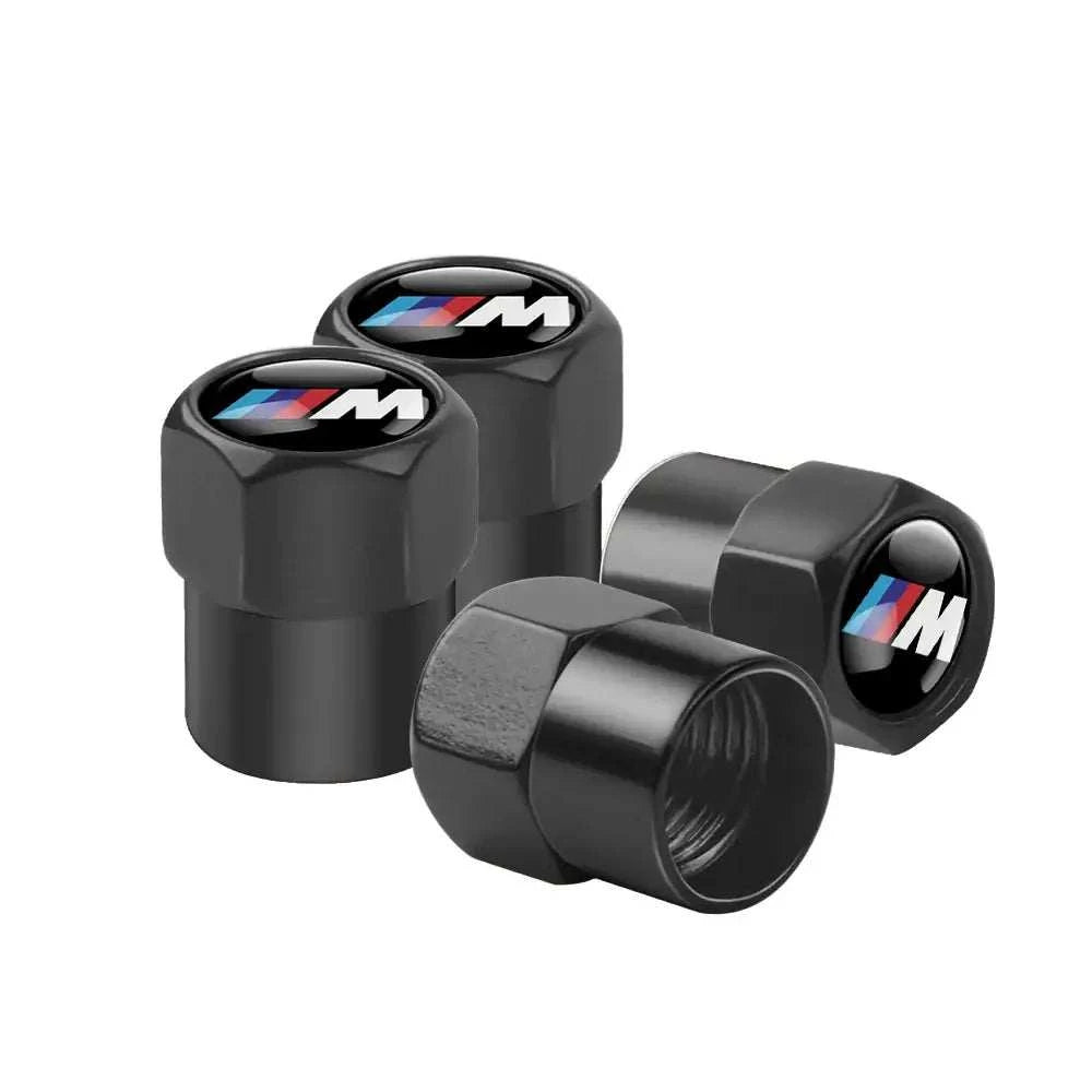 Valves de pneus noir hexagone logo motorsport