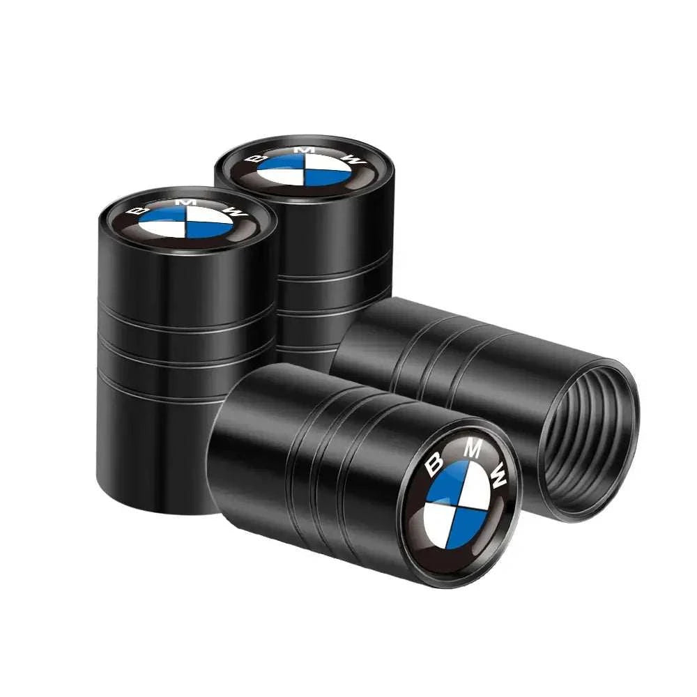 Valves de pneus noir cylindrique logo BMW