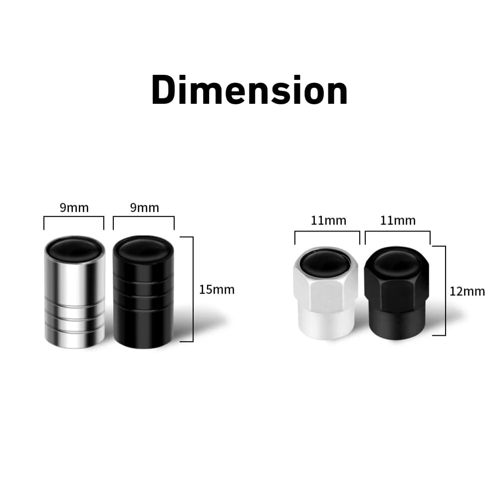 dimensions bouchons valve hexagone cylindre