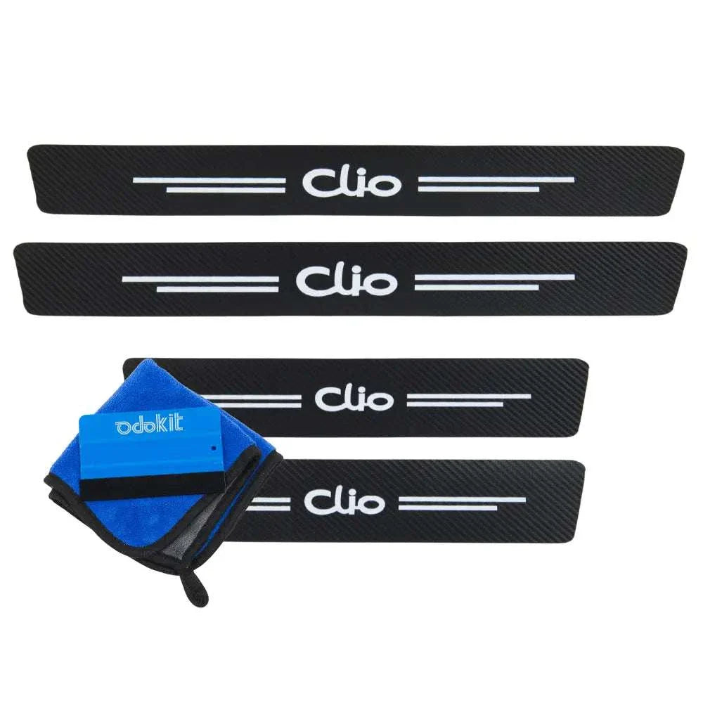 Protection seuil de porte logo renault clio voiture microfibre raclette