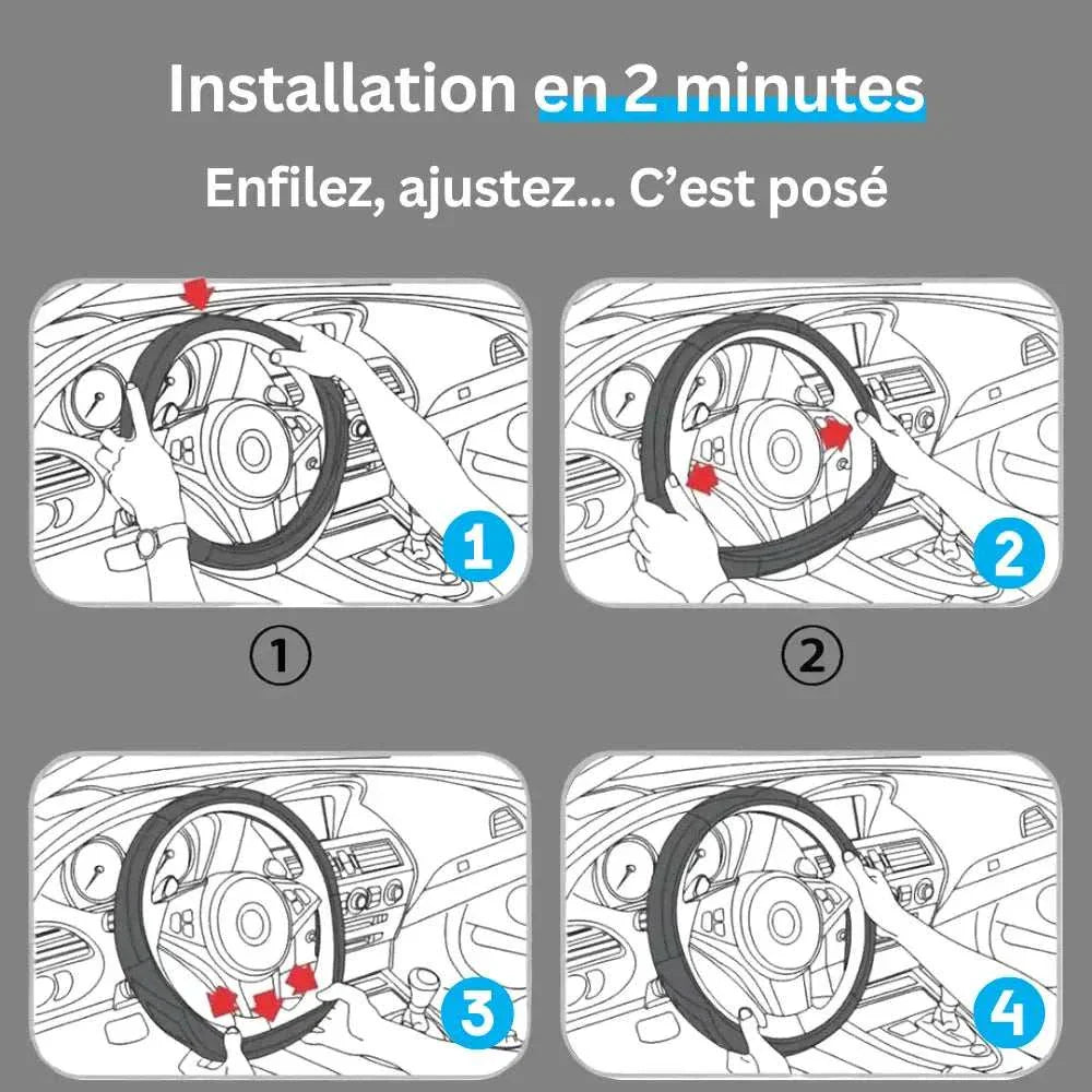 Couvre Volant BMW – Simili Cuir Effet Fibre de Carbone | Confort, Grip Antidérapant & Rénovation