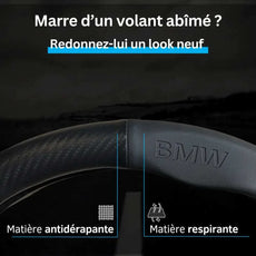 Couvre Volant BMW – Simili Cuir Effet Fibre de Carbone | Confort, Grip Antidérapant & Rénovation