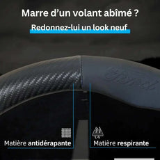 Couvre Volant Ford – Simili Cuir Effet Fibre de Carbone | Confort, Grip Antidérapant & Rénovation
