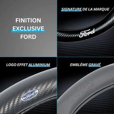 Couvre Volant Ford – Simili Cuir Effet Fibre de Carbone | Confort, Grip Antidérapant & Rénovation
