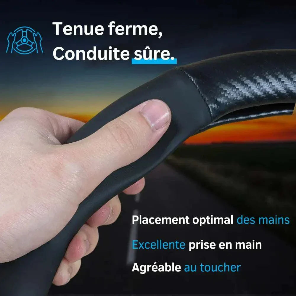 Couvre Volant Honda – Simili Cuir Effet Fibre de Carbone | Confort, Grip Antidérapant & Rénovation