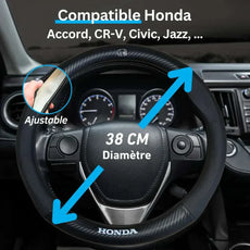 Couvre Volant Honda – Simili Cuir Effet Fibre de Carbone | Confort, Grip Antidérapant & Rénovation