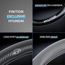 Couvre Volant Hyundai – Simili Cuir Effet Fibre de Carbone | Confort, Grip Antidérapant & Rénovation