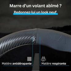 Couvre Volant Kia – Simili Cuir Effet Fibre de Carbone | Confort, Grip Antidérapant & Rénovation