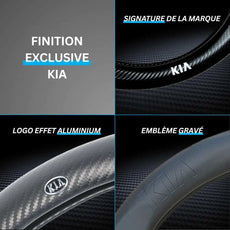 Couvre Volant Kia – Simili Cuir Effet Fibre de Carbone | Confort, Grip Antidérapant & Rénovation