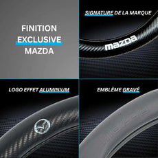 Couvre Volant Mazda – Simili Cuir Effet Fibre de Carbone | Confort, Grip Antidérapant & Rénovation