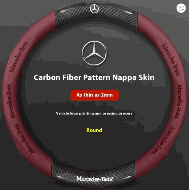 Couvre volant mercedes rond couleur rouge