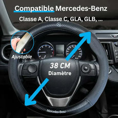 Couvre Volant Mercedes – Simili Cuir Effet Fibre de Carbone | Confort, Grip Antidérapant & Rénovation
