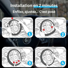 Couvre Volant Nissan – Simili Cuir Effet Fibre de Carbone | Confort, Grip Antidérapant & Rénovation