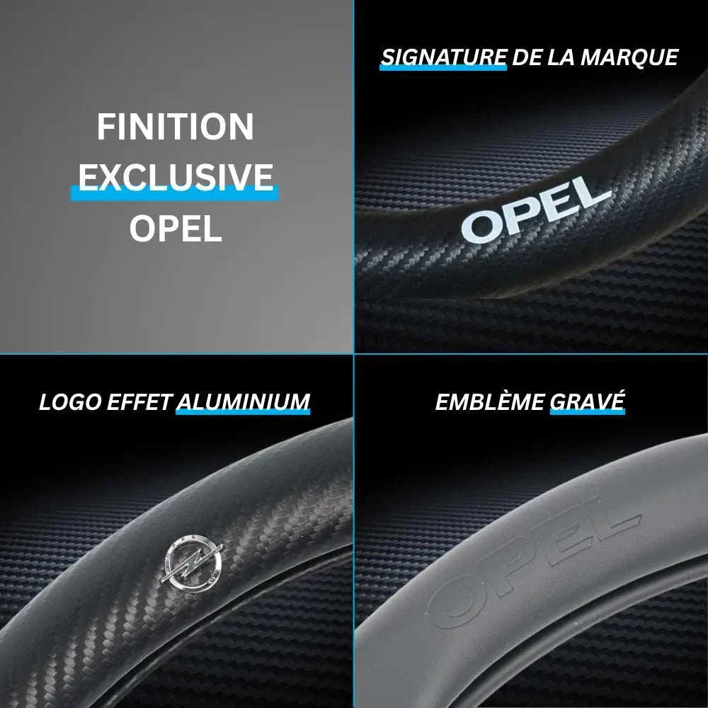 Couvre Volant Opel – Simili Cuir Effet Fibre de Carbone | Confort, Grip Antidérapant & Rénovation