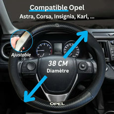 Couvre Volant Opel – Simili Cuir Effet Fibre de Carbone | Confort, Grip Antidérapant & Rénovation