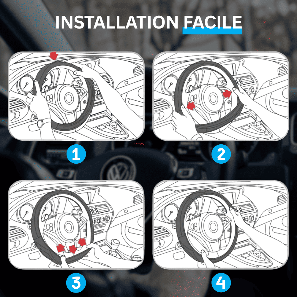 installation facile rapide couvre volant Opel elastique sans coutures