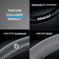 Couvre Volant Renault – Simili Cuir Effet Fibre de Carbone | Confort, Grip Antidérapant & Rénovation