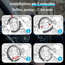 Couvre Volant Volkswagen – Simili Cuir Effet Fibre de Carbone | Confort, Grip Antidérapant & Rénovation