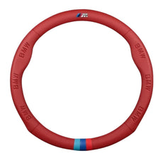 couvre volant BMW cuir rouge rond