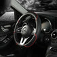 CPO-All Seasons Leather Diamond Steering Wheel Cover Universal Fit for 14 .5-15 Inch Durable Leather Cover Anti-Slip Veins Design