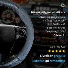 Couvre Volant Mercedes – Simili Cuir Effet Fibre de Carbone | Confort, Grip Antidérapant & Rénovation