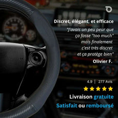 Couvre Volant Skoda – Simili Cuir Effet Fibre de Carbone | Confort, Grip Antidérapant & Rénovation