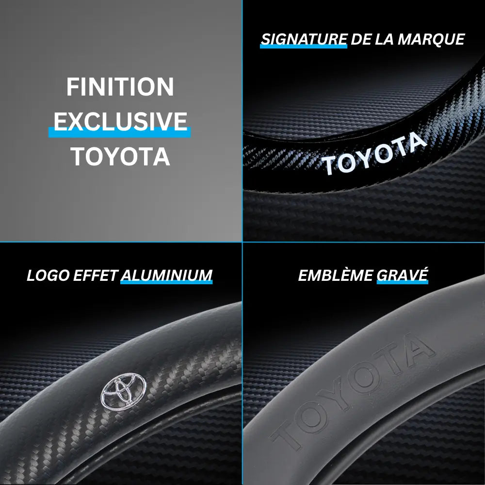Couvre Volant Toyota – Simili Cuir Effet Fibre de Carbone | Confort, Grip Antidérapant & Rénovation