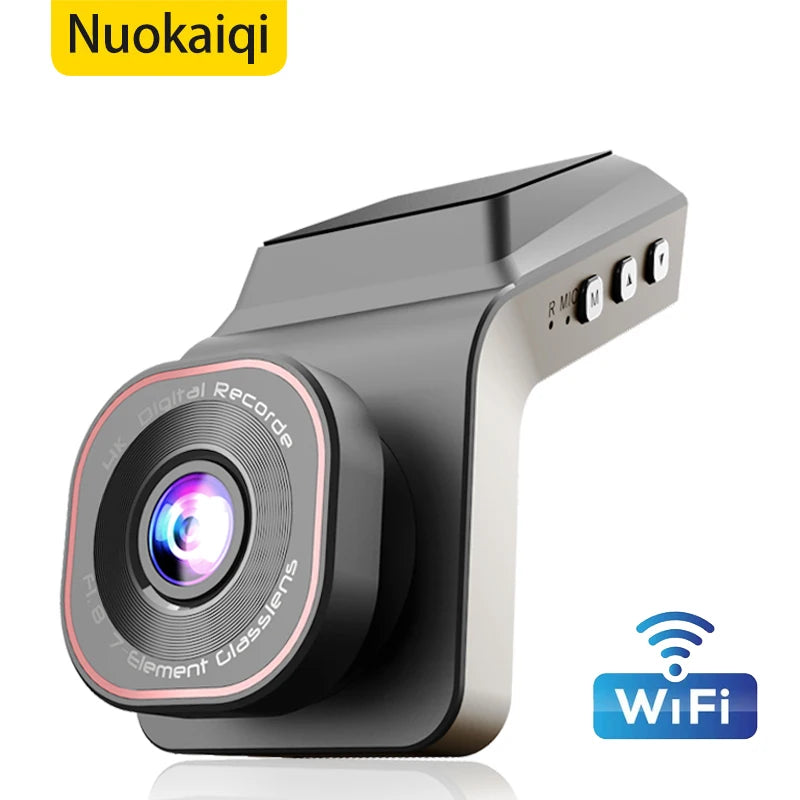 Dash Cam Ultra HD Night Vision Mini Stealth Camera with Unobstructed View, Wifi Smartphone Connectivity, One-Tap Playback, 140-D