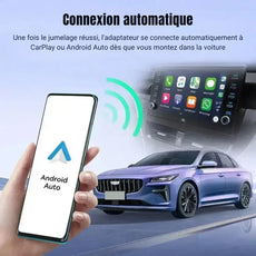 Adaptateur USB sans fil CarPlay & Android Auto avec système de connexion automatique au smartphone