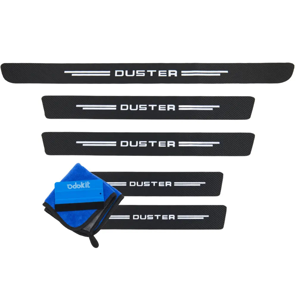 Protection seuil de porte logo Dacia duster porte coffre voiture microfibre raclette